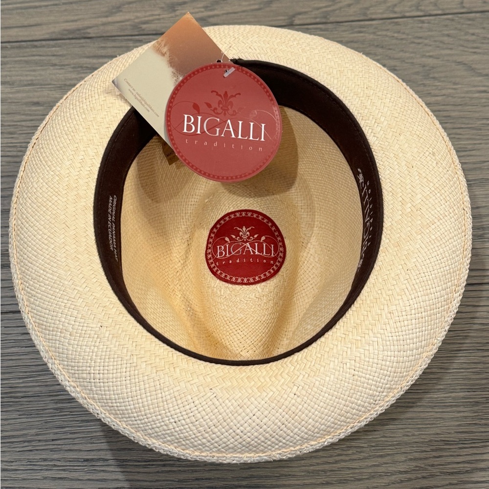 NWT 🚤 Bigalli Cream Straw Unisex Hat